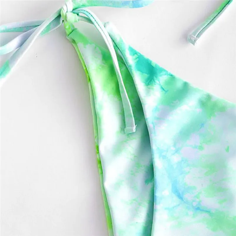 Комплект бикини 3 шт. бюстгальтер с чашками пуш-ап треугольный однотонный