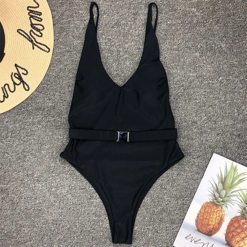 

Fashion Women Summer One-Pieces Swimsuit Solid Color Bikini Girls Conservative Polyester Beach Clothes Female Swimwear