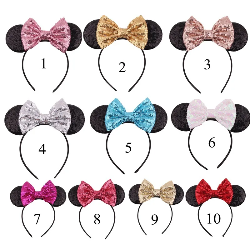 Повязка на голову с бантом и блестками для девочек|Рождественские повязки| |