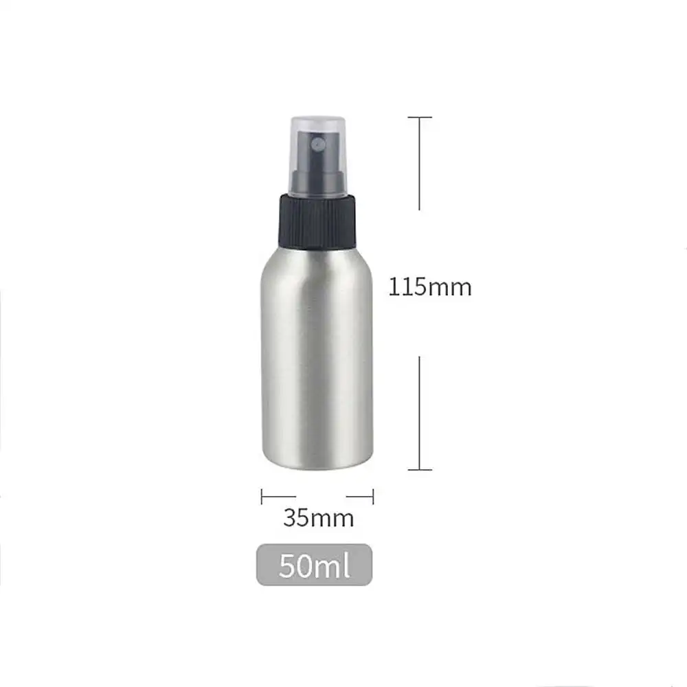 

5 Pcs/Set Refillable Empty Aluminum Bottle With Ribbed Sprinkler Spray Bottles Nozzle Cosmetic Container Perfume Vials