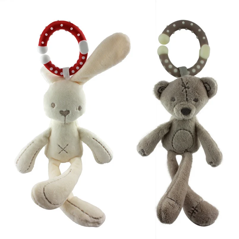 

Baby Toys 0-12 Months Soft Anime Rabbit Bear Elephant monkey Baby Rattles Plush Toys Soothing Sleep Musical Appease Plush Toys