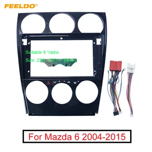 Автомобильный аудиоадаптер FEELDO, адаптер 9 дюймов Fascia Frame с панелью переменного тока и кабелем питания Canbus для Mazda 6, комплект для DVD-приборной панели с большим экраном