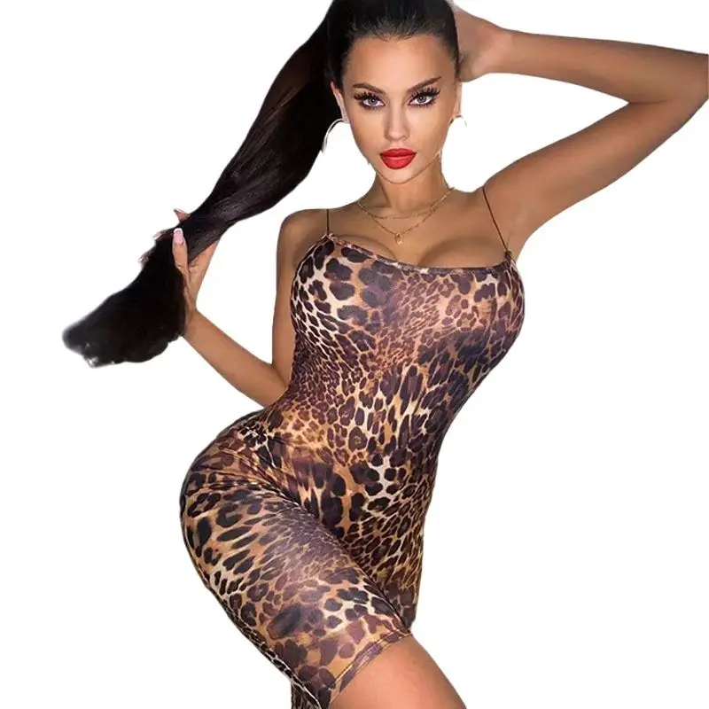 

Женский комбинезон с леопардовым принтом, откровенный Облегающий комбинезон на бретелях с открытой спиной, весна 2022