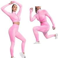 vital seamless set women long sleeve workout clothes fitness jacket yoga tops gym leggings women activewear set sports suits