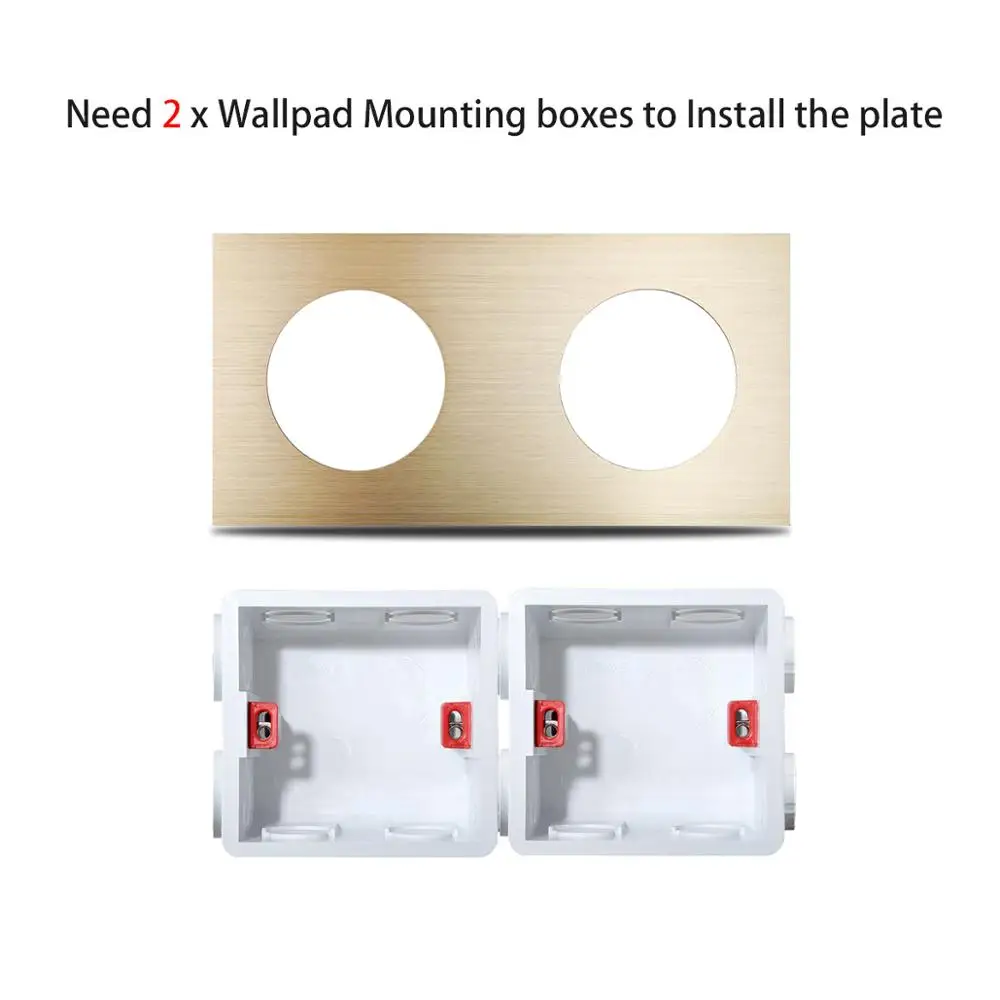 L6 DIY двойная панель из матового алюминия для настенного выключателя розетка