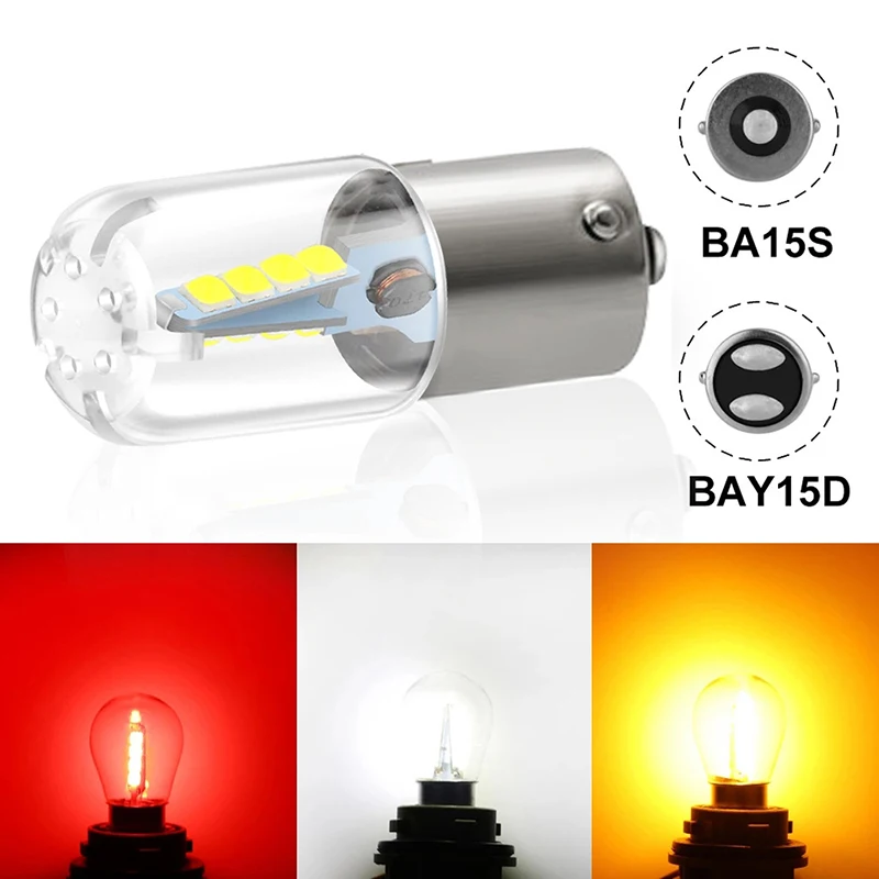 

1156 светодиодный Светодиодная лампа BA15S BAY15D P21W P21/5W Led R5W R10W Автомобильные стоп-сигналы