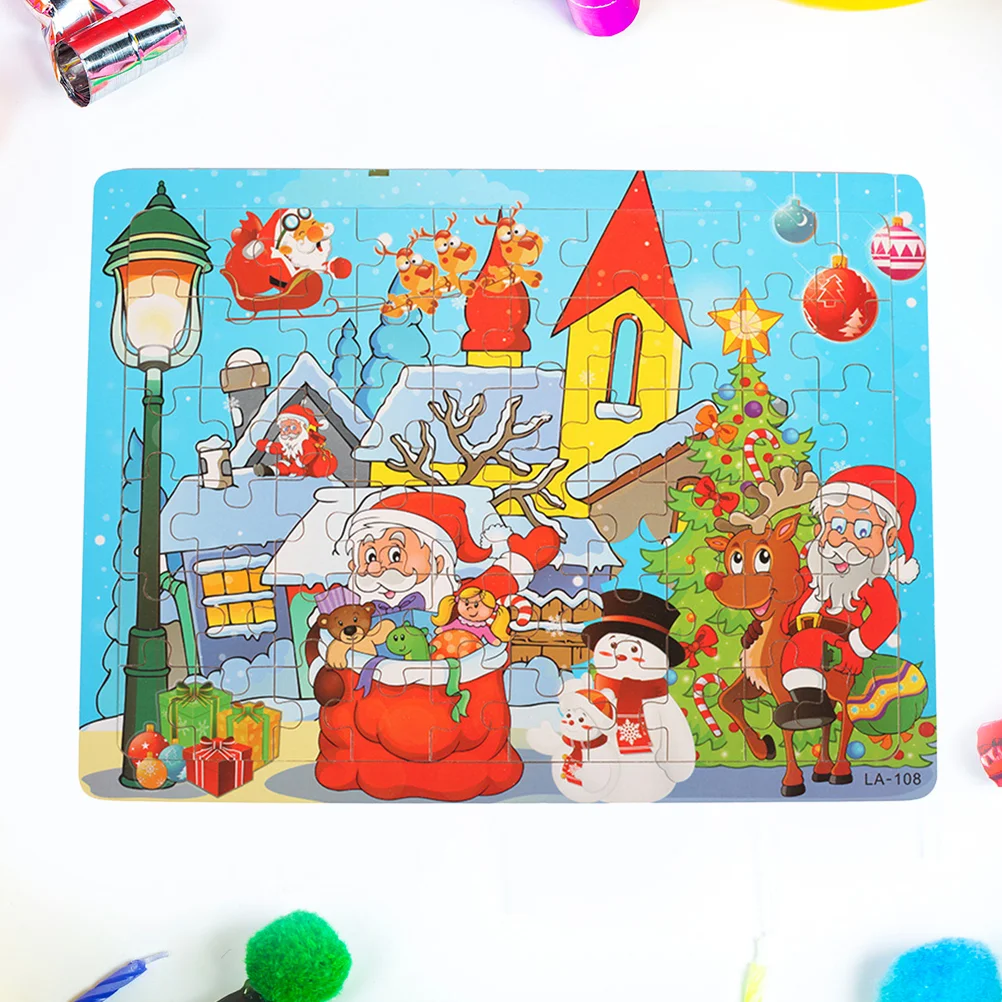 

Интеллектуальный деревянный пазл, обучающий мультяшный пазл, игрушки для детей (Золотой, Санта-Клаус)