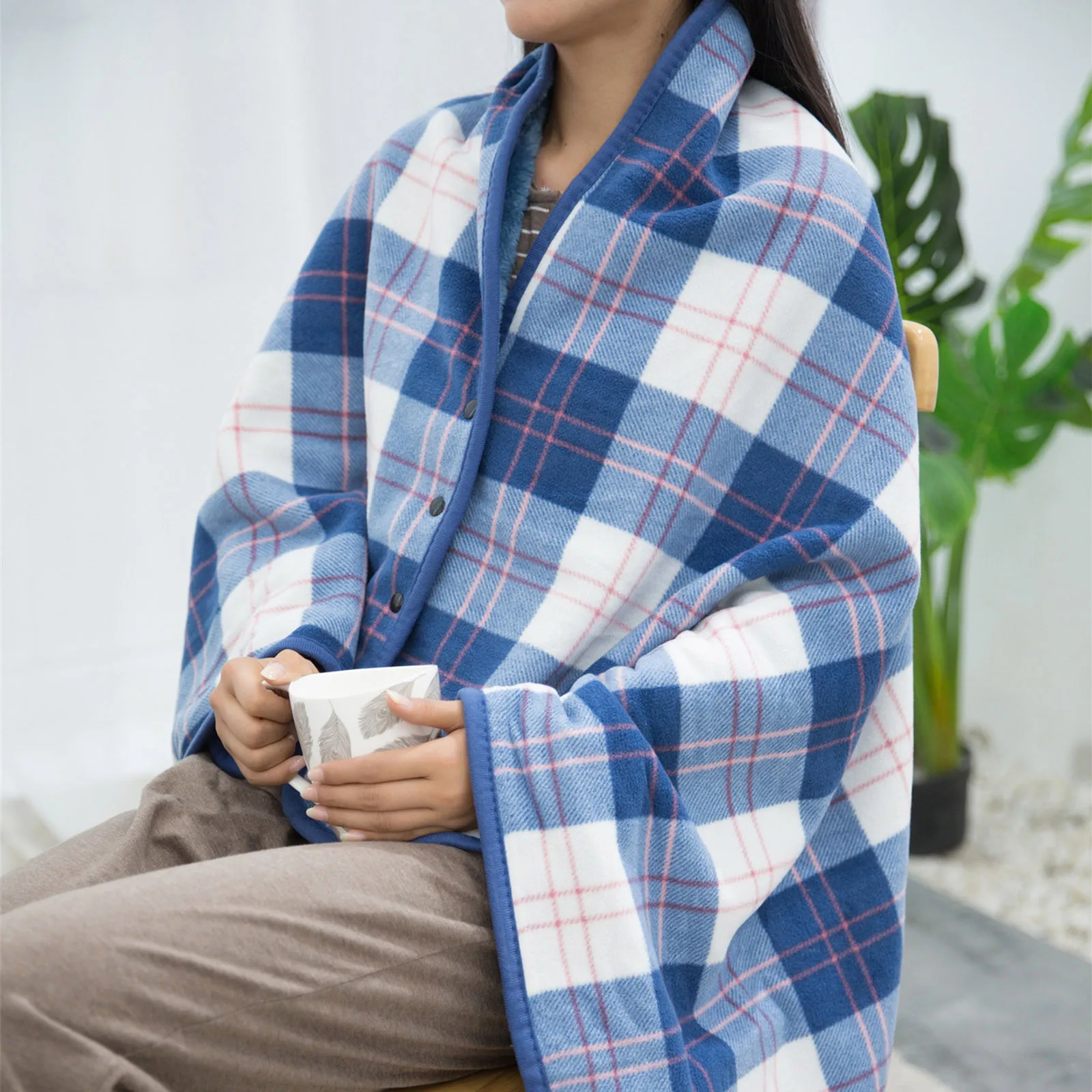 

Женское многофункциональное Двухслойное Клетчатое одеяло в шотландскую клетку, шарф, шаль, зимняя теплая Женская шаль большого размера, ша...