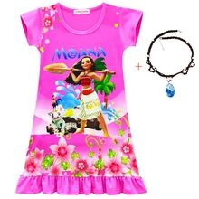 Kids Dress for Girls Moana Dress Pajamas Nightgowns Sleepwear Princess Dress Toddler Clothes Children Vaiana Home Wear Costumes