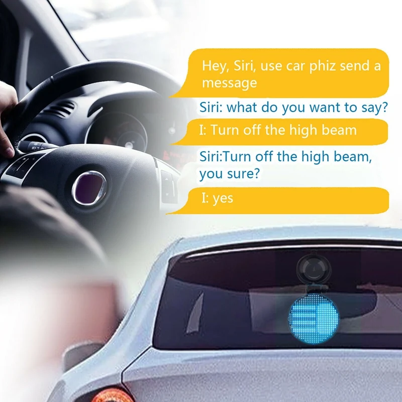 

Car Sticker Bluetooth ligent LED Expression Sticker Emoticons APP Voice/Manual Control Interior Taxi Decorative