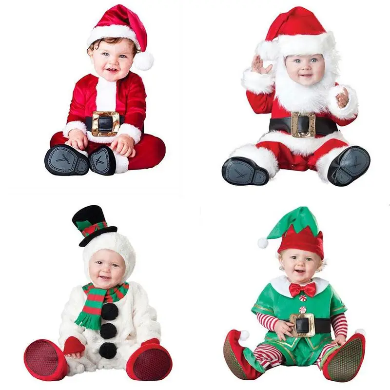 Костюм эльфа Санта Клауса для детей цельный костюм снеговика Рождественская