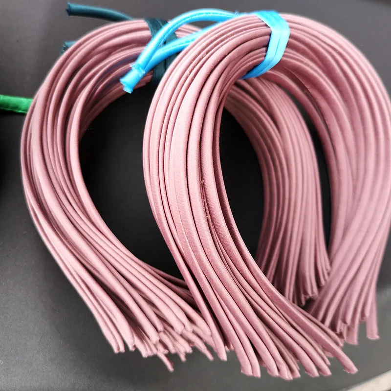 26 Bean Pink 5 шт./лот, 20 цветов, ручная работа, атласные, покрытые смолы, повязки для волос для женщин и девочек, цельная повязка для волос повязка на голову "сделай сам", детский обруч на голову - Окраска металла: 26 Bean Pink