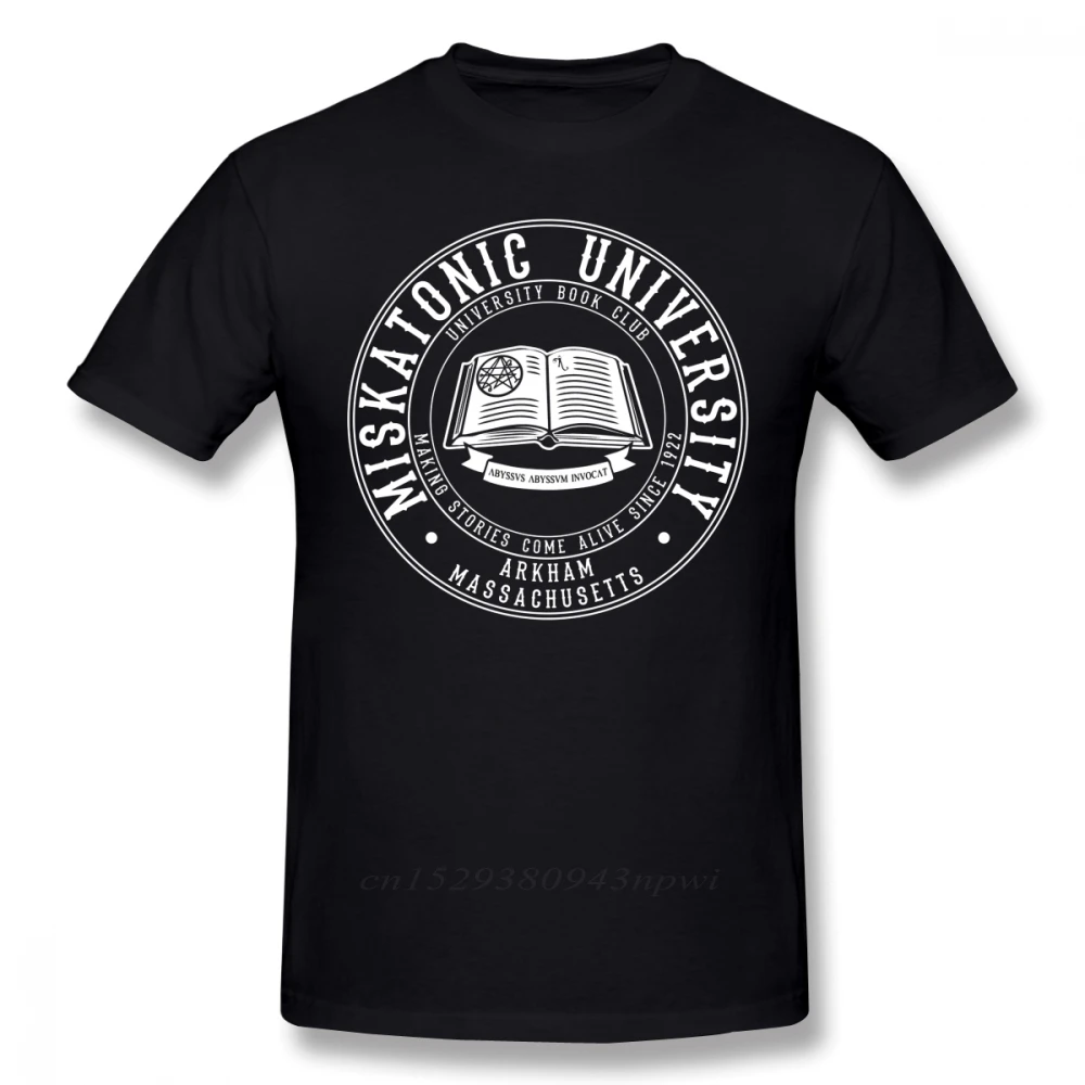 Arkham ужас футболка Miskatonic Университет книга Клубная Для мужчин короткий рукав 100%