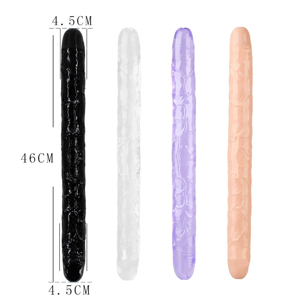 

46cm Soft Jelly Dildo Double Long Realistic Dildos Cock Lesbian Vaginal Anal Plug Flexible Fake Penis For Women Dildos Sex Toys