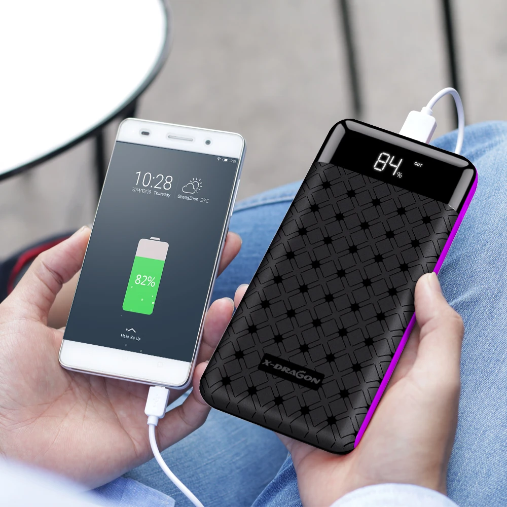 25000 мАч Зарядное устройство с ЖК дисплеем 3 usb выходами портативный внешний