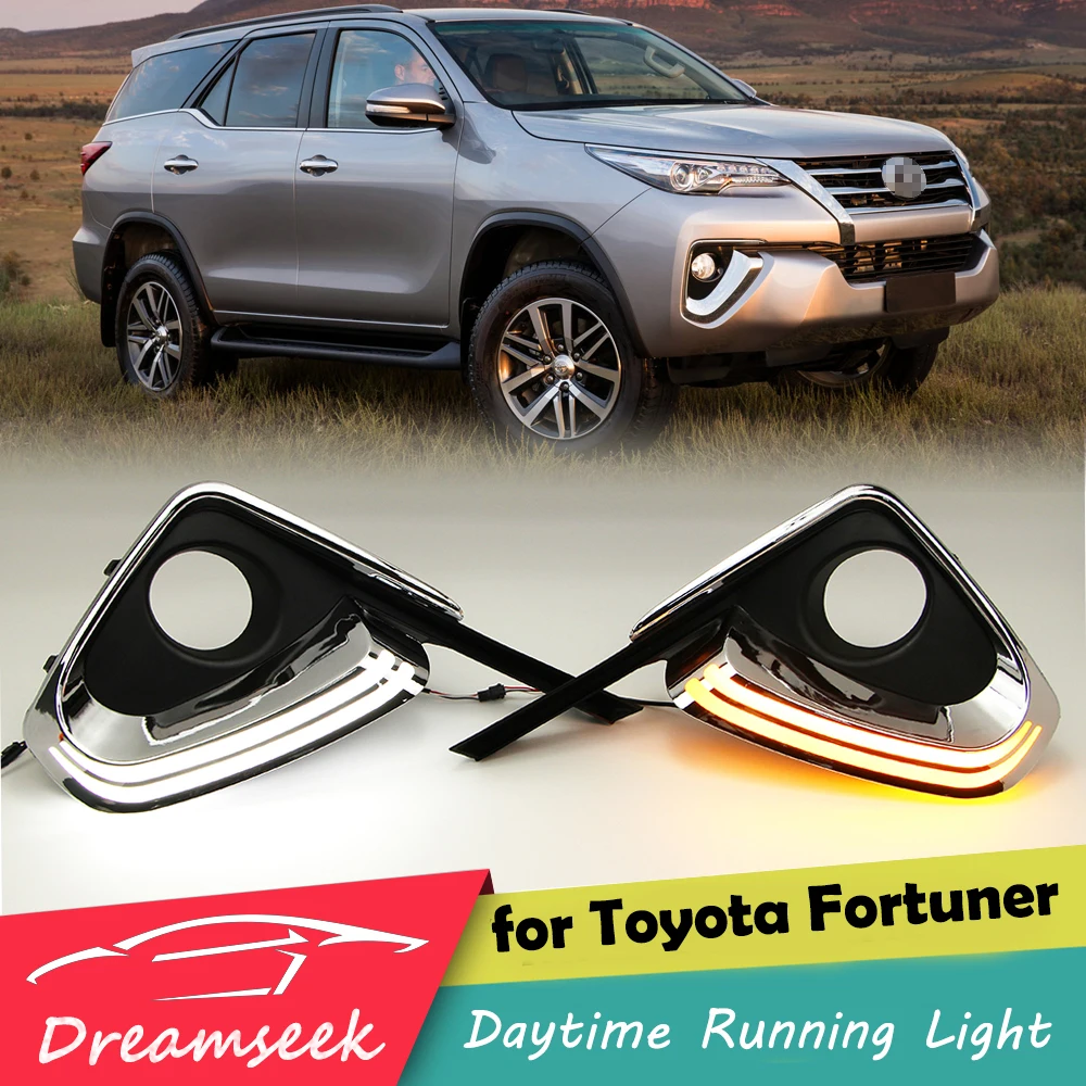 Светодиодный ные светодиодные фары DRL для Toyota Fortuner 2015 2016 2017 дневные ходовые огни