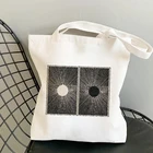 Сумка для покупок Sun and Moon с эстетичным принтом, сумки-тоуты, холщовые саквояжи на плечо, вместительная сумка для колледжа, Прямая поставка