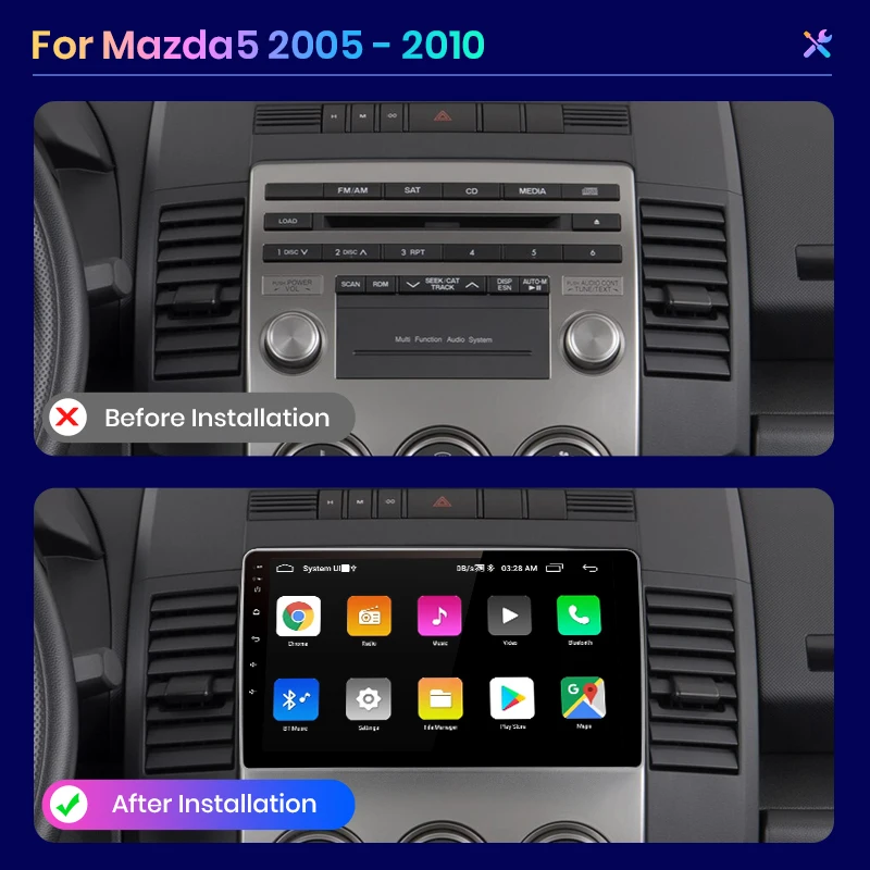 Автомагнитола AWESAFE PX9 для Mazda 5 Mazda5 2005 2006 2007 2010 мультимедийный видеоплеер с GPS