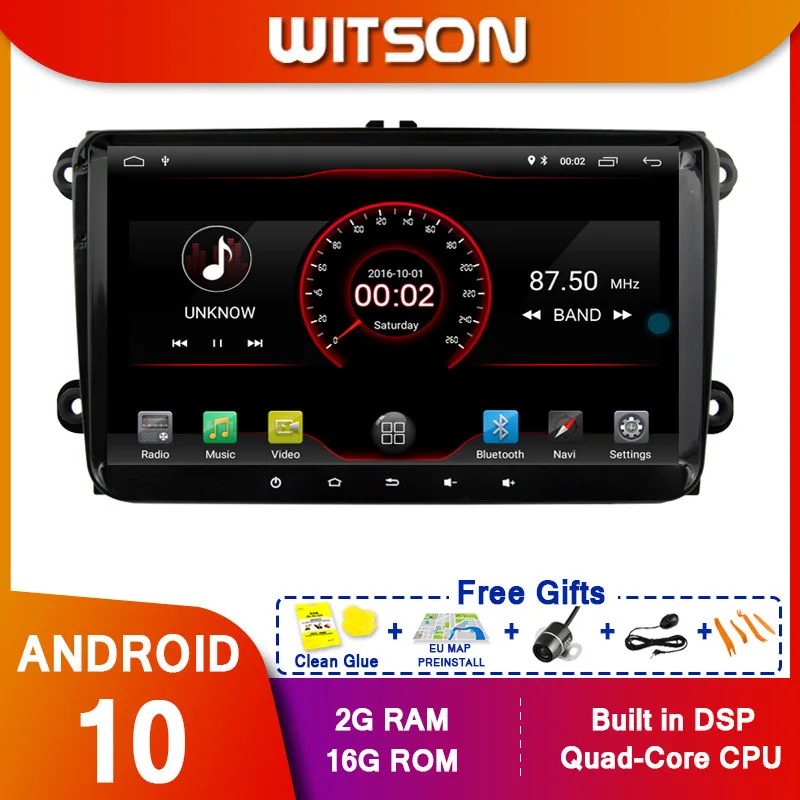 Автомобильный Dvd GPS WITSON MTK Android 10 для Volkswagen B6 CADDY PASSAT SAGITAR GOLF TIGUAN TOURAN мультимедийный