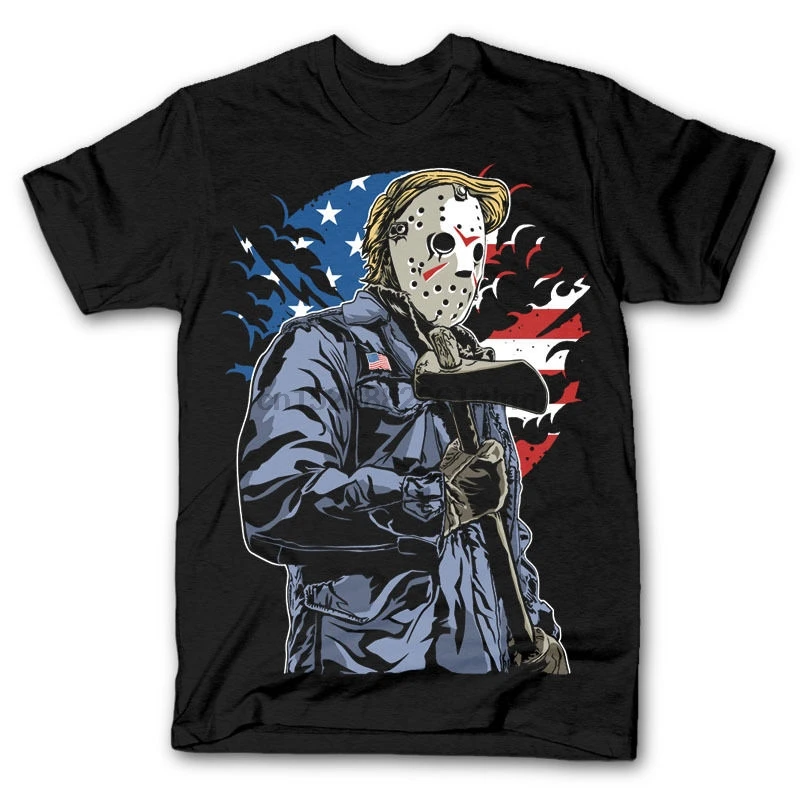 AMERICAN KILLER jason trump mashup horror film dtg mens t shirt tees new 2019 100% cotton tee tops wholesale |