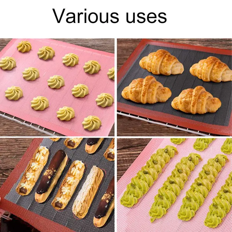 

Silicone Mat 18 Eclair Pastry Non Stick Puff Perforated Liner Pad Macaron Cookie Bread Mold For Baking Tools Oven Sheet Bakeware