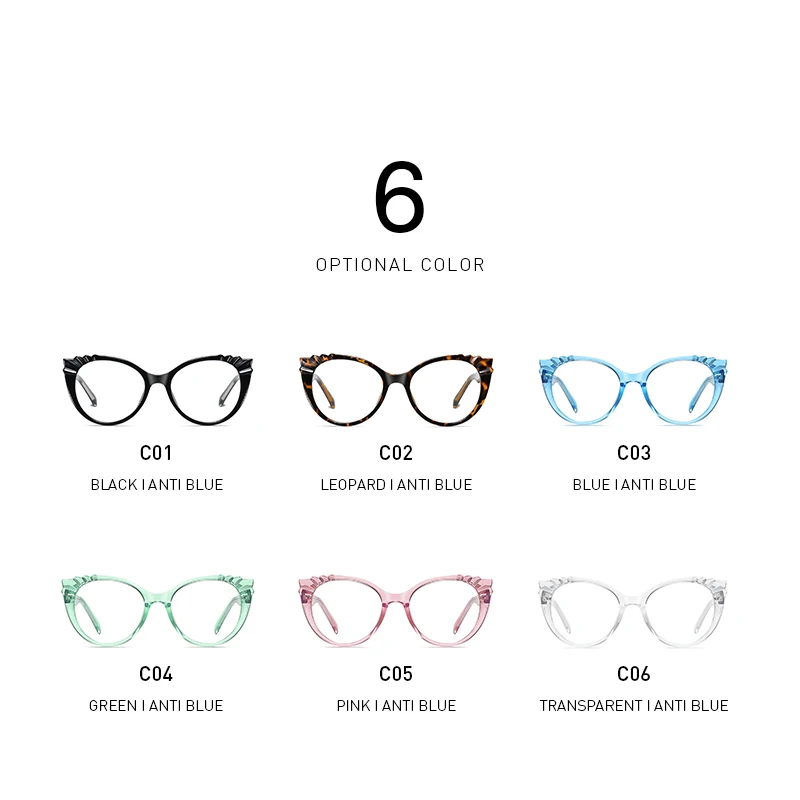 BANMAR TR90 Spectacle Frame Women Anti-blue Light Computer Eyeglasses Optical For Female Vintage Eyewear Clear Lens Blue Glasses