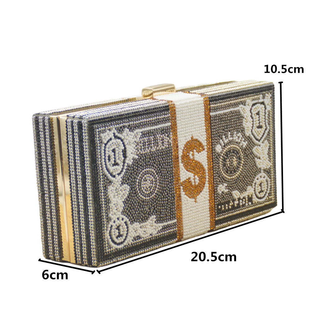

Luxury Fashion Women Crystal Money Bags Peal Chain Diamond Evening Bag Party Purse Clutch Bags Wedding Dinner Purses Handbags