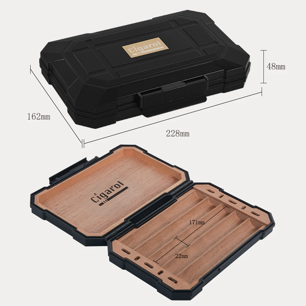 Футляр для сигары с двумя увлажнителями водонепроницаемый чехол кедром дорожный