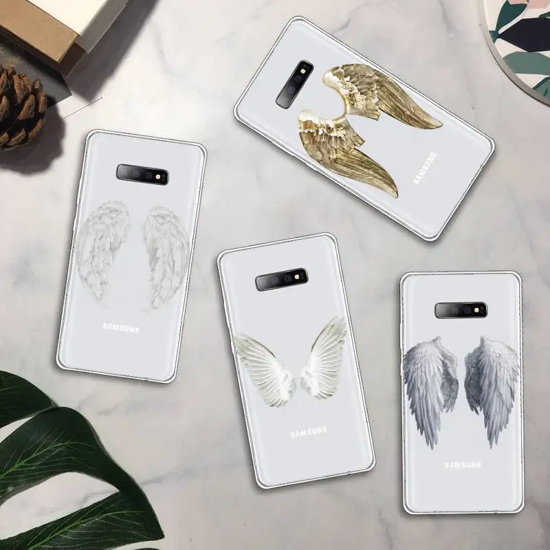 

Angel demon feather wings Phone Case Transparent For Samsung Galaxy A71 A21s S8 S9 S10 plus note 20 ultra