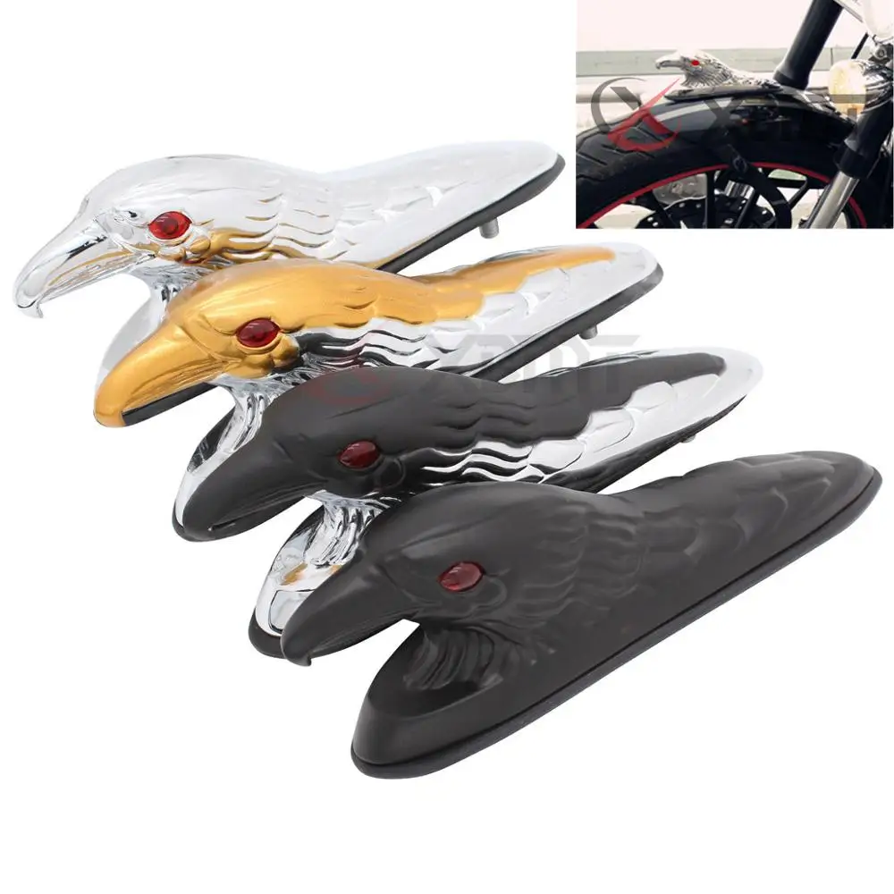 Motorcycle Chrome Aluminum Eagle Head Ornament Statue For Motorbike ATV Front Fender Frames Fitting Car Bonnet
