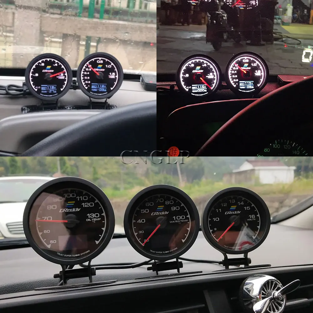 62 мм 7 цветов в 1 гоночный манометр GReddi Multi D/A ЖК цифровой дисплей Turbo Boost