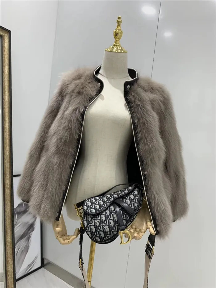 Abrigos mujer invierno шуба из натурального Лисьего меха женская зимняя короткая Повседневная мотоциклетная Лоскутная куртка из натуральной кожи Верхняя одежда