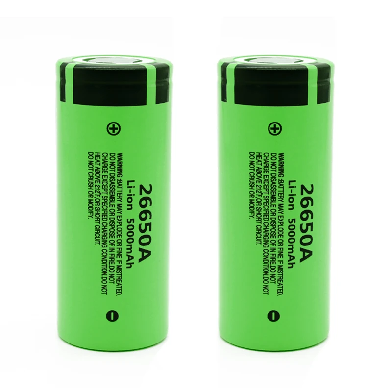 100% Оригинальный Новый аккумулятор для Panasonic 26650A 3 7 V 5000mAh высокой емкости 26650 Li ion