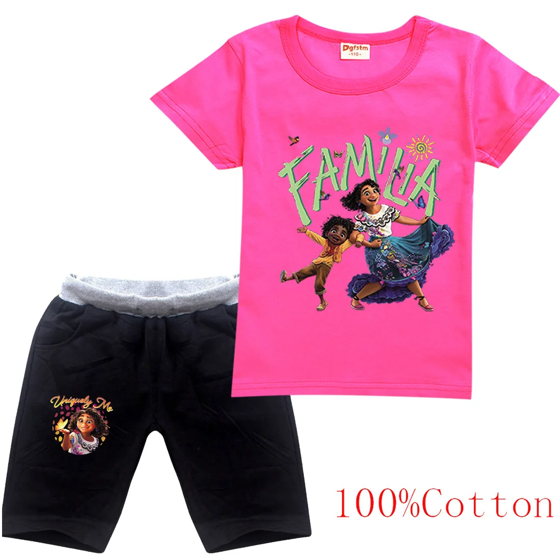 

Encanto New Kids Summer Cartoon Printed Cotton Comfortable Breathable T-Shirt + Shorts Streetwear Boys Girls Suits