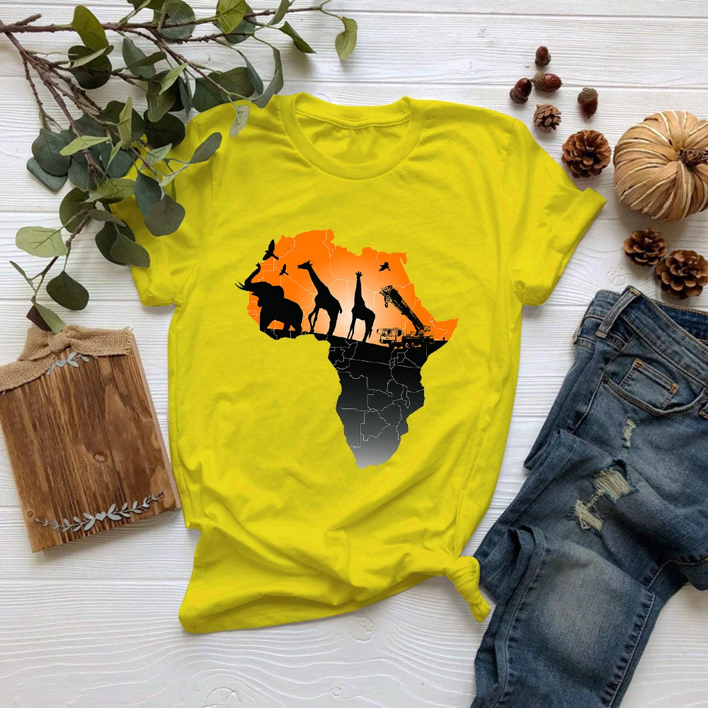 Новинка Милая женская футболка MUMOU в стиле Харадзюку с изображением жирафа |