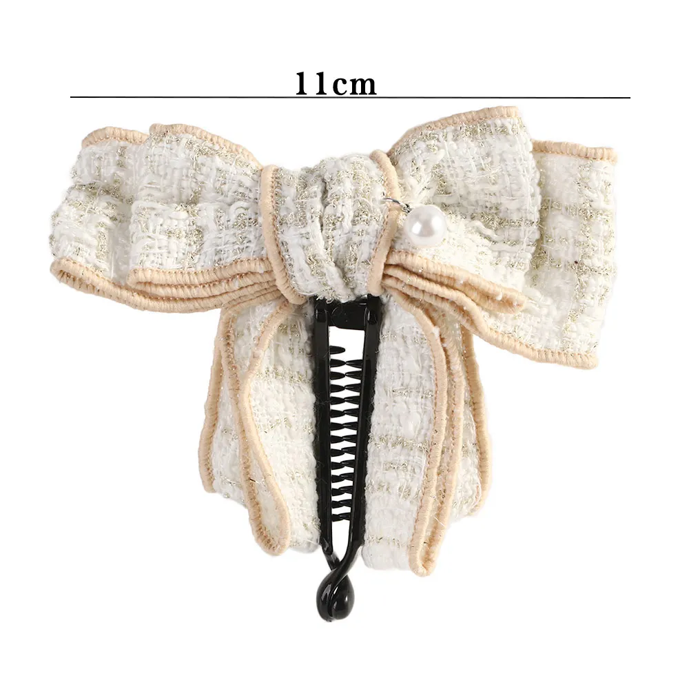 

2021 New Sweet Trendy Bow Hair Clip Vertical Banana Clip Ponytail Holder Hairpin Hair Accessories Women Headdress