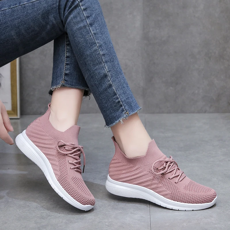 Women White Breathable Mesh Platform Sneakers Training Sports Shoes Summer Thick Sole Tennis Walking Sneaker Chunky Tennis Shoe