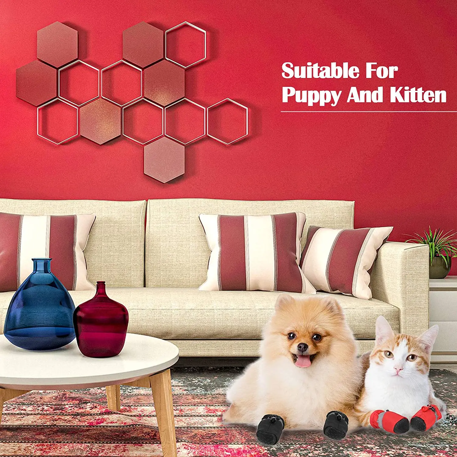 Водонепроницаемая Обувь для собак и кошек зимние теплые носки щенков