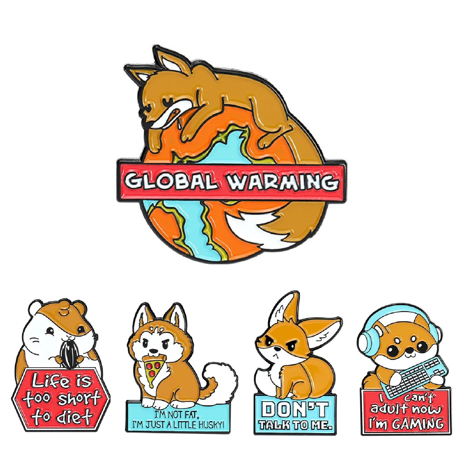 Мультяшная креативная эмалированная брошь из серии животных значок в форме