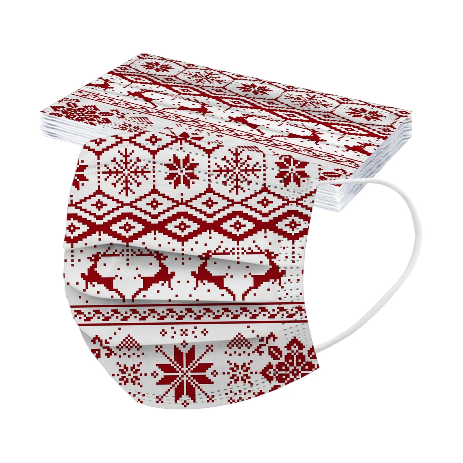 10 шт. одноразовые маски с рисунком рождественской елки | Тематическая одежда и