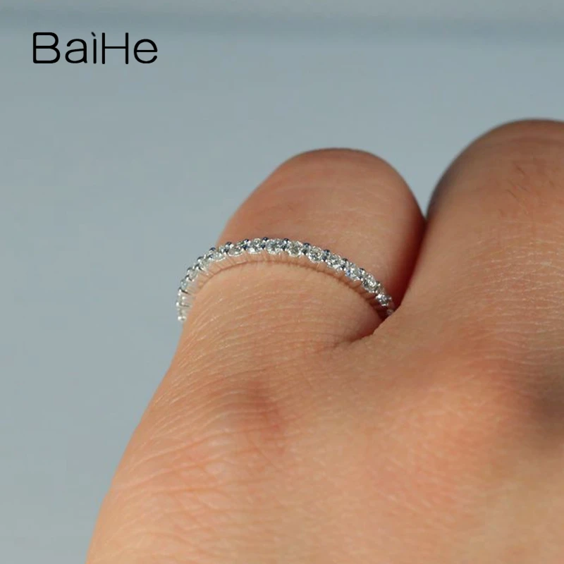 BAIHE 4/10CT натуральные бриллианты обручальное кольцо из цельного белого золота 18 К обручальное кольцо#5 модное Подарочное кольцо