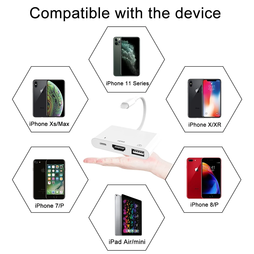 USB адаптер Reilim для OS/IOS устройств с HDMI разъемом цвет белый|Переходники и адаптеры| |