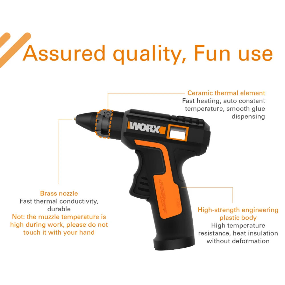 Worx 4V расплава горячего клея пушка WX890 электрического клеевого пистолета