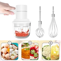 3 in 1 handheld mixing egg blender wireless rechargeable usb kitchen accessories vegetables garlic multifunctional processor