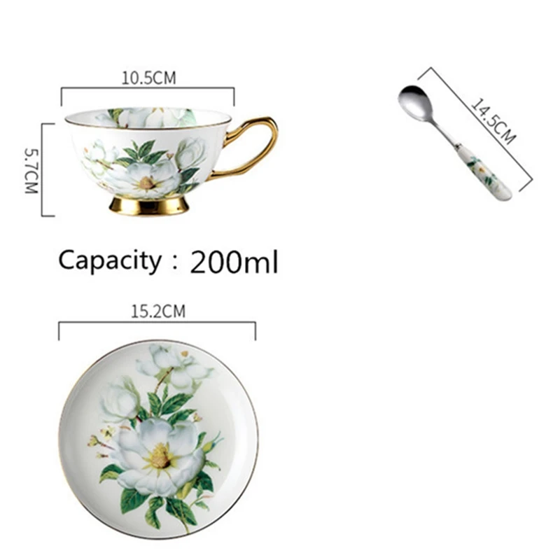 Europe Camellia Bone Coffee Set British Porcelain Tea Ceramic Pot Creamer Sugar Bowl Teatime Cup | Дом и сад