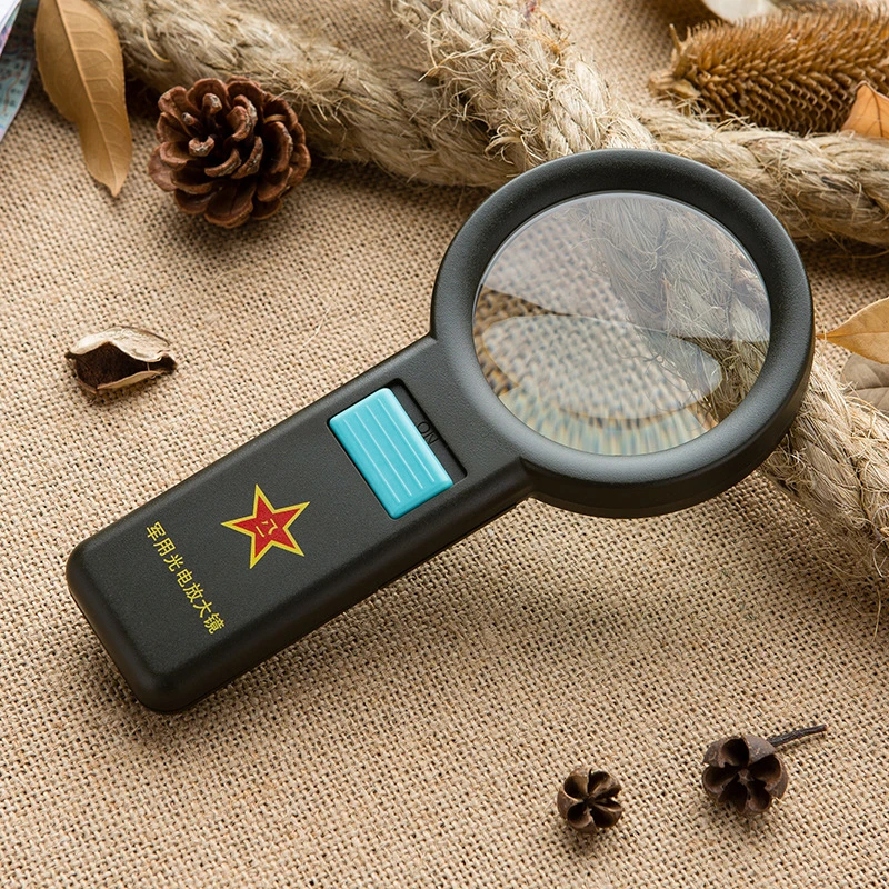 

10X Handheld 88mm Reading Magnifying Glass Anti-Slip HD Magnifier with 10 LED Lights for Reading Newspaper Jewelry Loupe Glass