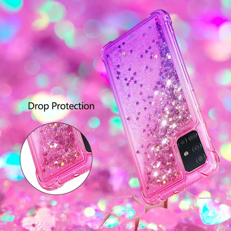 

Shockproof Case For Samsung Galaxy A51 Liquid Glitter Quicksand Case For Samsung A 51 A515 Fashion TPU Silicon Phone Soft Cover