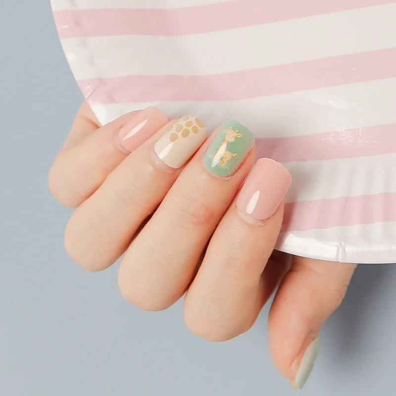 24 шт. маленькие накладные ногти для детей модные милые фрукты животные