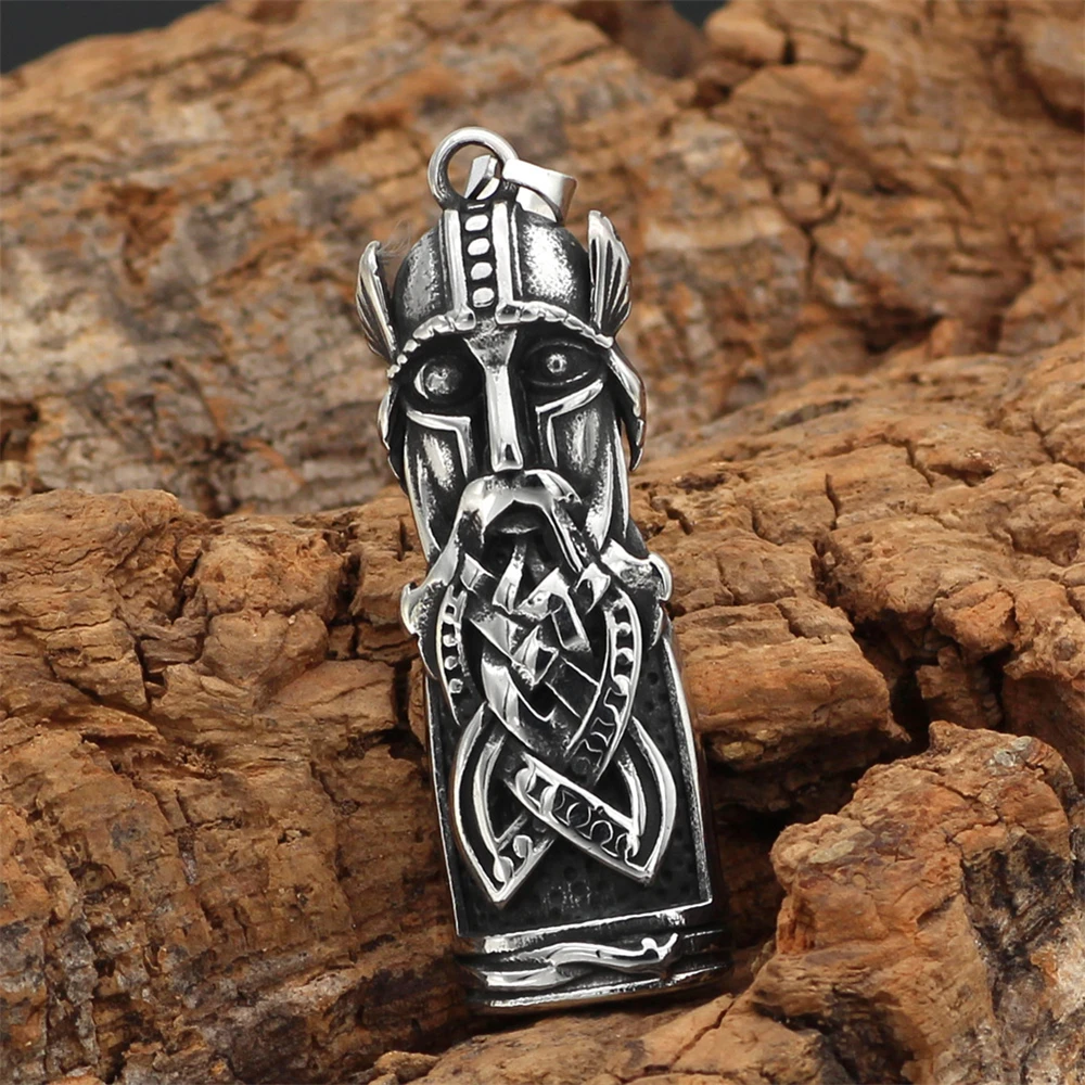 Мужской Амулет из нержавеющей стали Vikings Warrior норвежский кулон шлем с рожками