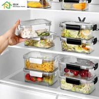 fresh keeping refrigerator storage box with lids salad fruit bento box household transparent food grade plastic sealed jars